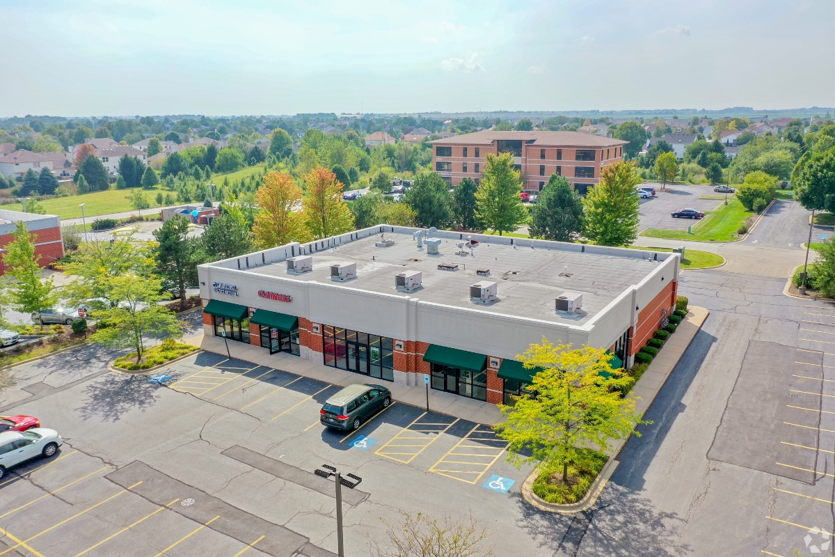 aerial view of shopping building